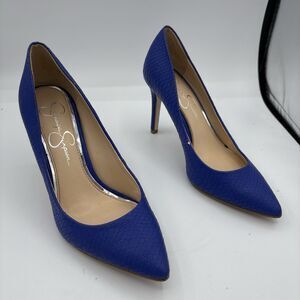 Jessica Simpson Heels Womens Size 6 Levin Blue Snake Print‎ Pumps
